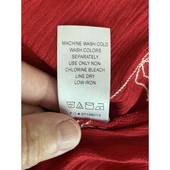 CATHERINES 2X Boho Embroidery Top Blouse Floral Fairy Artsy Flowy Flutter Sleeve - Picture 8 of 11